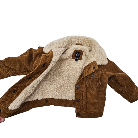 Nwot Toddler Baby Gap Denim Brown Cordoroy Sherpa Longsleeve Front Snap … - Picture 13 of 17